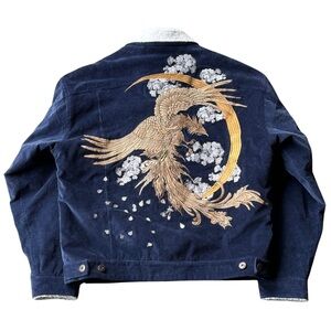 Vintage Japanese Phoenix Embroidered Corduroy Jacket
